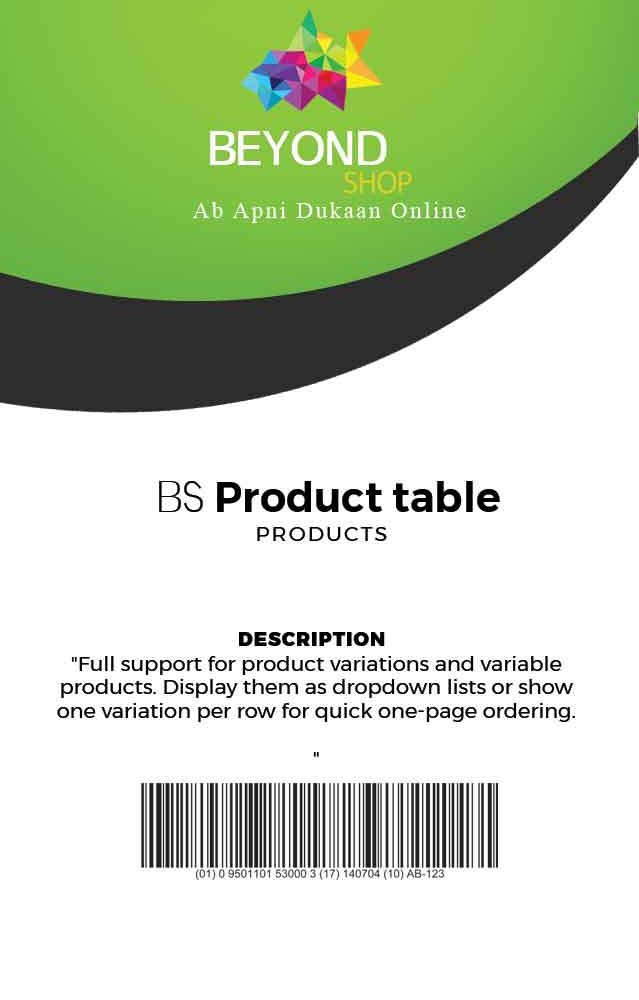 BS-Product-table